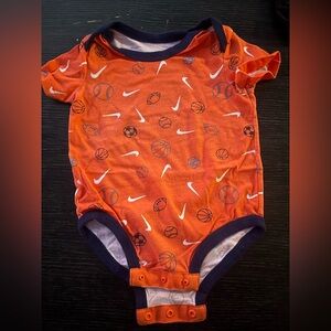 Nike Baby Orange and Navy Sports Onesie